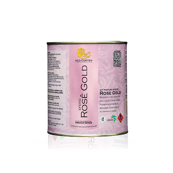 Tinta metálica efeito Rose Gold - base automotiva - kit 3,6L