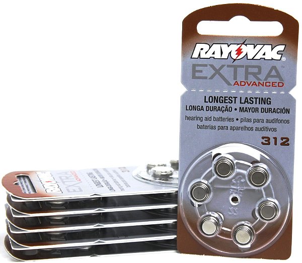 Rayovac 312 / PR41 - 10 Cartelas - 60 Baterias para Aparelho Auditivo