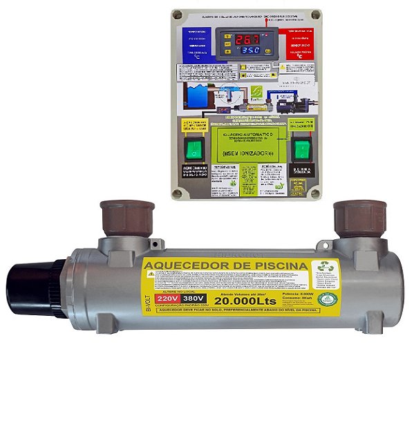 Aquecedor Automático de Piscina HIDROHOT (capacidade de 20.000 litros)