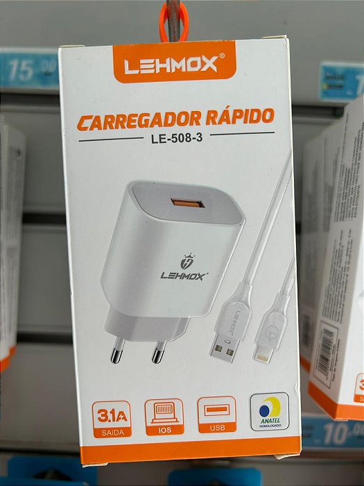 CARREGADOR RÁPIDO LEHMOX - IPHONE