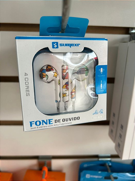 FONE DE OUVIDO P2 COM DESENHOS - COLORIDO