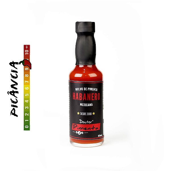 Molho de pimenta habanero vermelha 60ml