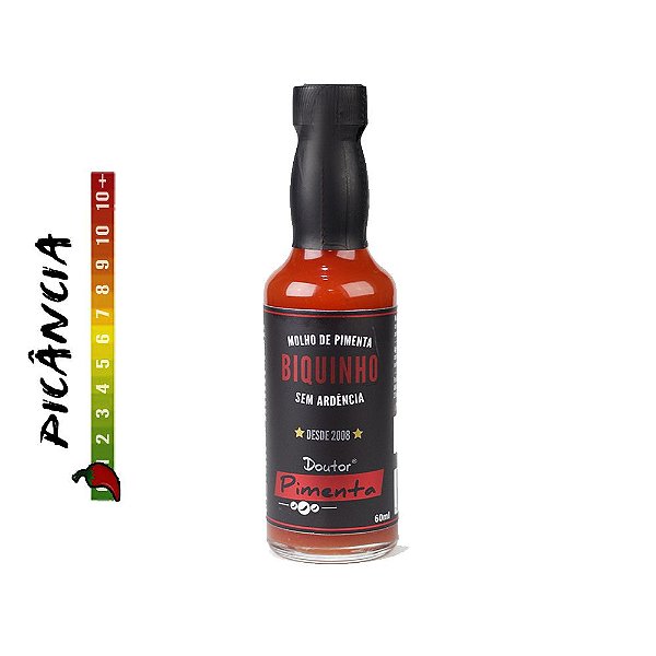 Molho de pimenta biquinho vermelha sem ardência 60ml