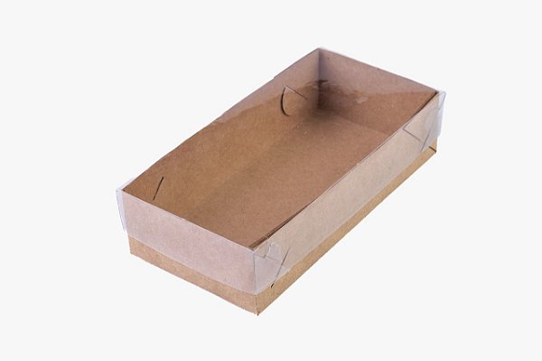 Caixa p/ 9 Doces - c/ Tampa de Acetato - Tam. 12x12x4 cm. - Pacote c/ 5 unid.
