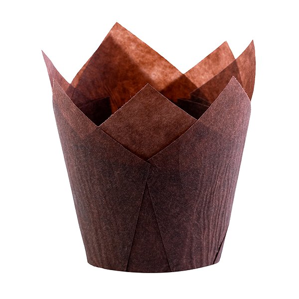 Formas Papel Tulipas Cupcakes/muffin C/25 Und Marrom Lisa