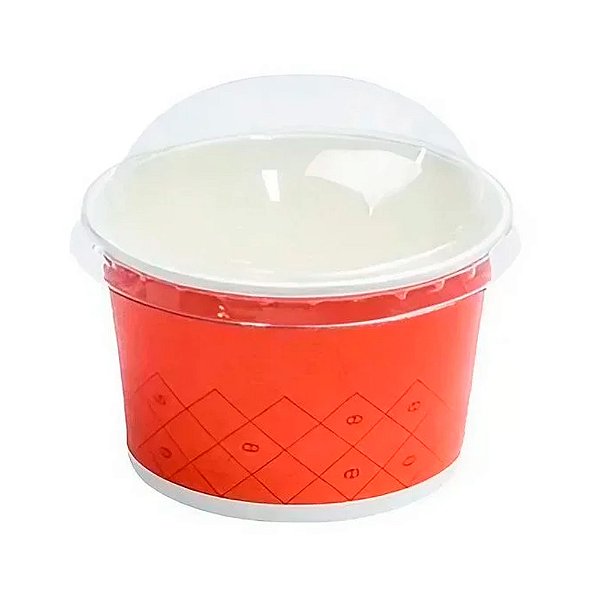 10 Potinho C/ Tampa Bolha Vermelho 240ml  Bolo Pote Forneável