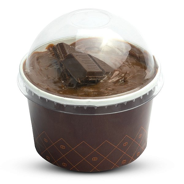 10 Potinho Com Tampa Bolha Marrom 240ml Bolo Pote Forneável