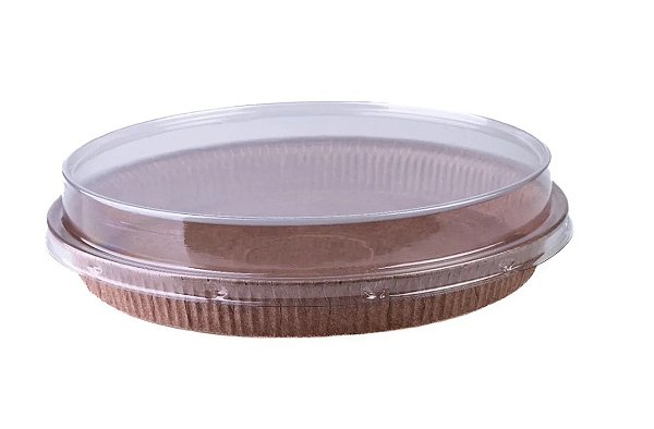 10 Embalagens Forneável Pie Torta 22x2,5 Marrom com tampa