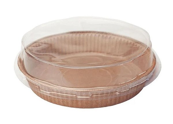 10 Embalagens Forneável Pie Torta 9x2 Marrom com tampa
