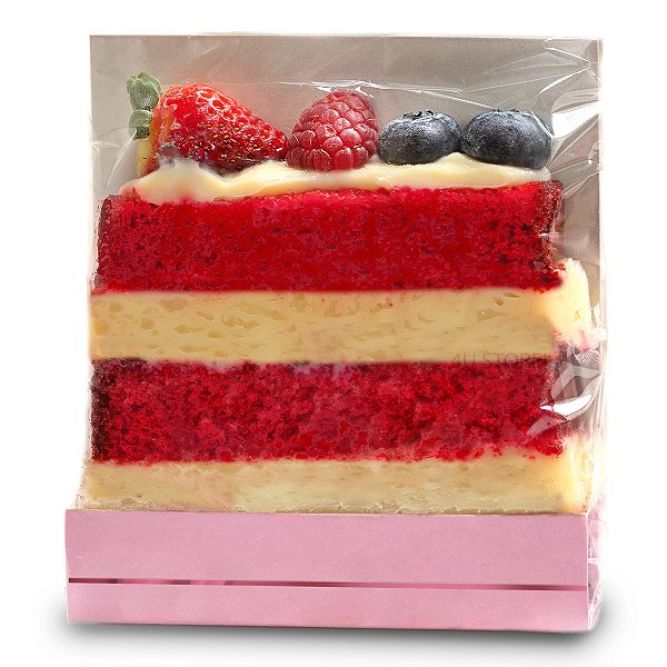 Embalagem Rosa Linha Slice Cake P/fatia De Bolo Festa 05 Und.
