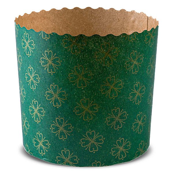 12 Formas Panetone Forneáveis 500g Verde 134x95mm