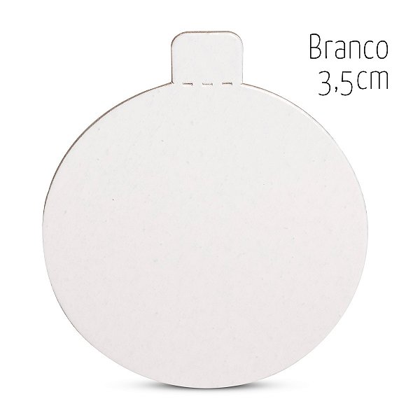 10 Bases Laminadas Redondo Porta Doces Cake Boards 3,5cm Branco