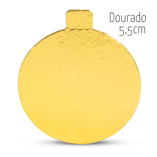 10 Bases Laminadas Redondo Porta Doces Cake Boards  5,5cm Dourado