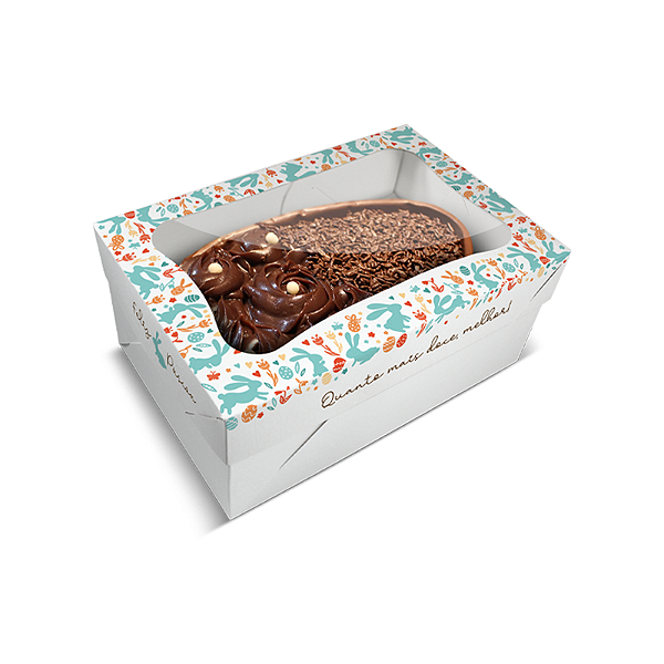 05 und. Caixa Ovo de Colher - 2 em 1 - 350g/ 500g - 210x140x92 mm - Branca