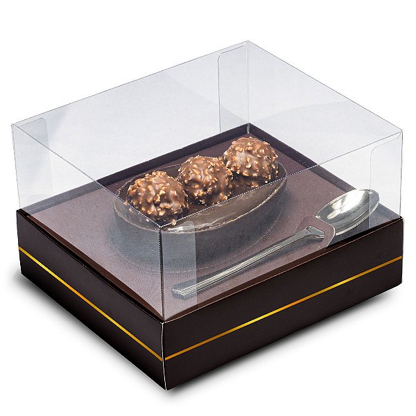 Caixa Ovo Páscoa de Colher 2 em 1 150g/ 250g | PS2Marrom 150x130x90mm - (5 unidades)