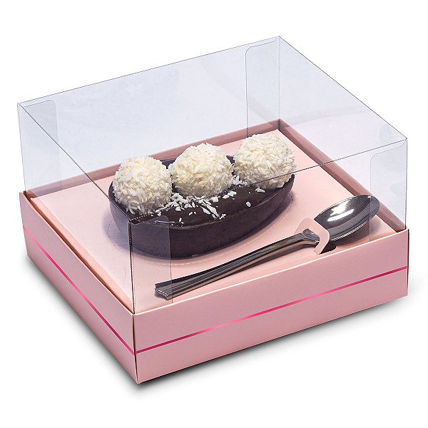 Caixa Ovo Páscoa de Colher 3 em 1 250g/ 350g/ 500g | PS3Rosa 210x150x95x90mm - (5 unidades)