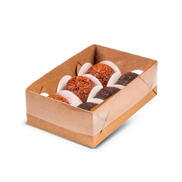 05 und Caixa 6 Doces c/ tampa acetato 120x80x40 mm