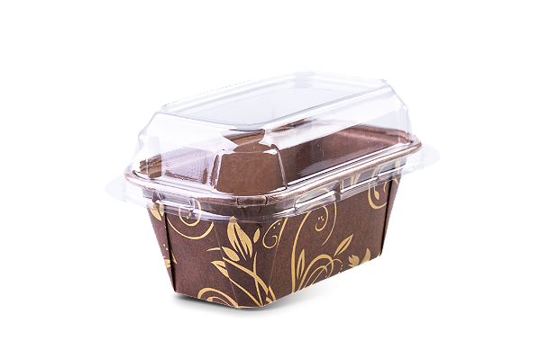 Forma Forneável Plumpy P com Tampa | Marrom 80x40x40mm - (05 unidades)