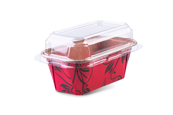 Forma Forneável Plumpy P com Tampa | Vermelho 80x40x40mm - (05 unidades)