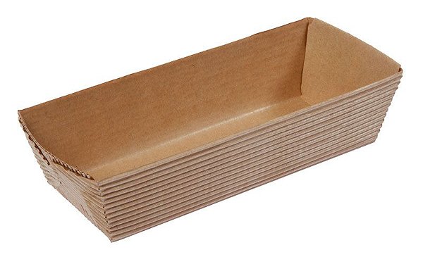 Forma de Bolo Inglês sem Abas Forneável 250g | Kraft 16,4x6,4x4,3 cm - (05 unidades)
