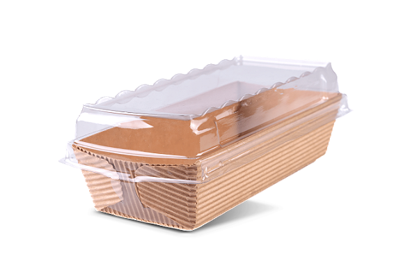 Forma de Bolo Inglês sem Abas Forneavel 250g | Kraft com Tampa 164x64x45 - (05 unidades)