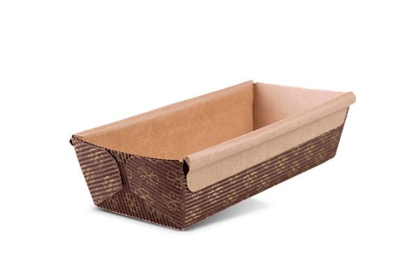 Forma de Bolo Inglês com Abas Forneável 250g | Decorado 16,4x6,4x4,3 cm - (05 unidades)