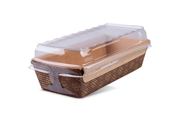 Forma de Bolo Inglês com Abas Forneável 250g | Decorado Com Tampa 16x6x4cm - (05 unidades)