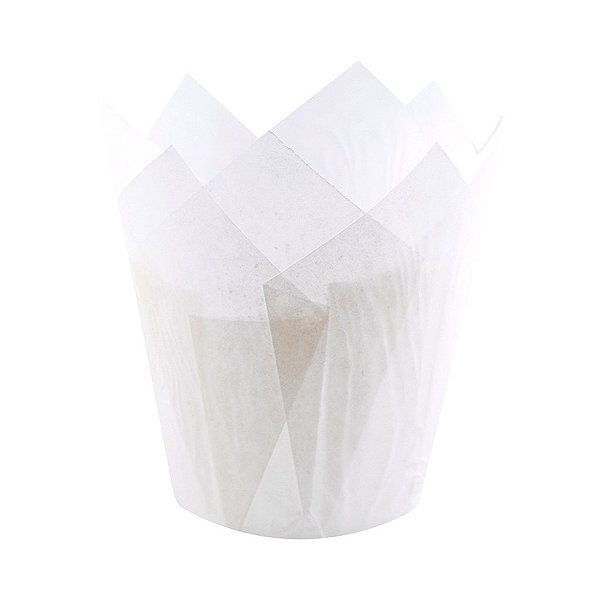 Forma Tulipa para Cupcake | Branco - (10 unidades)