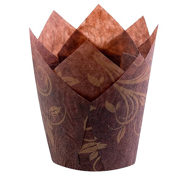 Forma Tulipa para Cupcake | Marrom Dourado - (10 unidades)