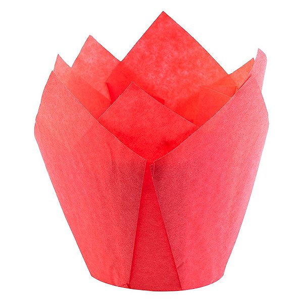 Forma Tulipa para Cupcake | Vermelho - (10 unidades)