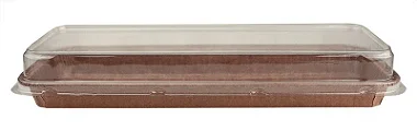 Embalagens Forneável Pie Retangular com Tampa | Marrom 27,2x8,2x2,2cm - (05 unidades)