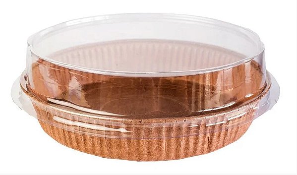 Embalagens Forneável Pie com Tampa | Marrom 16x3cm - (05 unidades)