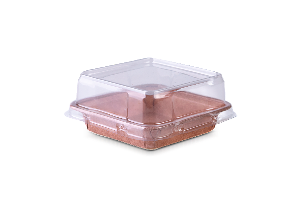 Embalagem Quadrada Forneavel com Tampa Para Brownie P | 6,8x6,8x1,6cm - (05 unidades)