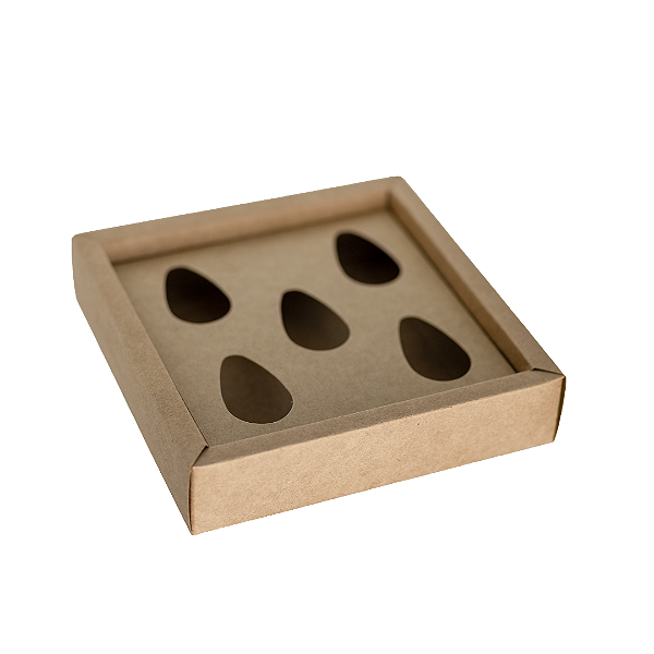 Caixa 5 Ovinhos com Tampa 50g | Kraft 200x200x80 mm -( 05 unidades )