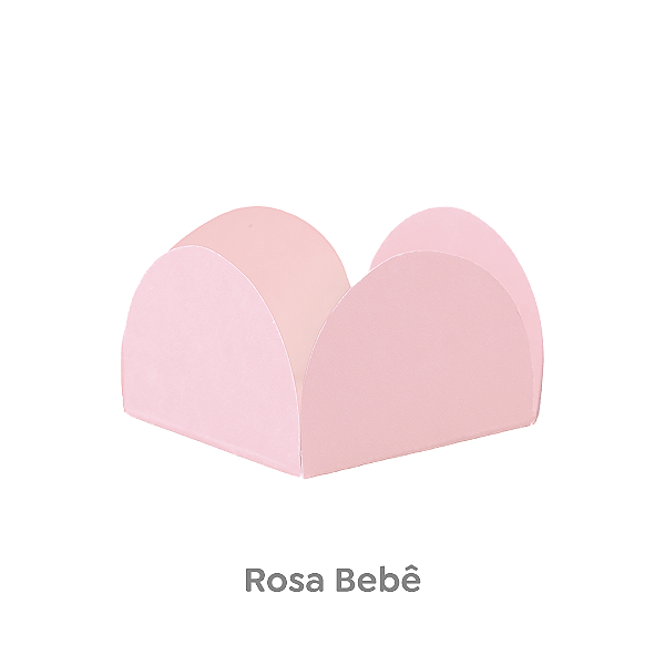 Forminha 4 pétalas - Tam. 35x35x22 mm - Rosa bebê - Pcte. c/ 500 unid.