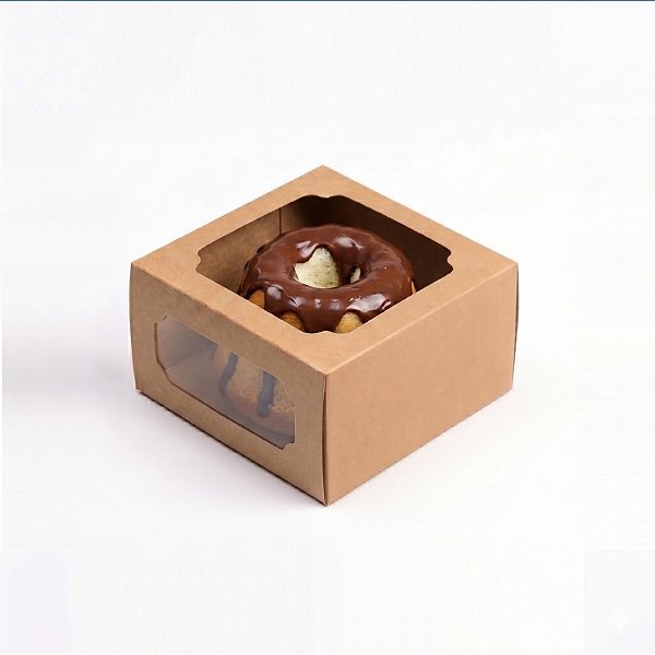Caixa para Bolo com Visor 11x11cm Kraft - Exposição Perfeita Ana Costa | Kit 5un | Sulformas