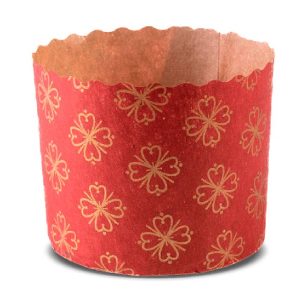 Forma Forneável P/Panetone 100Un 13,4X9,5Cm 500G | Vermelho
