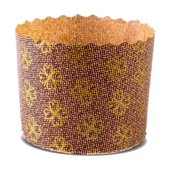 Forma Forneável P/Panetone 100Un 9X9Cm 250G Papel Italiano Fiori
