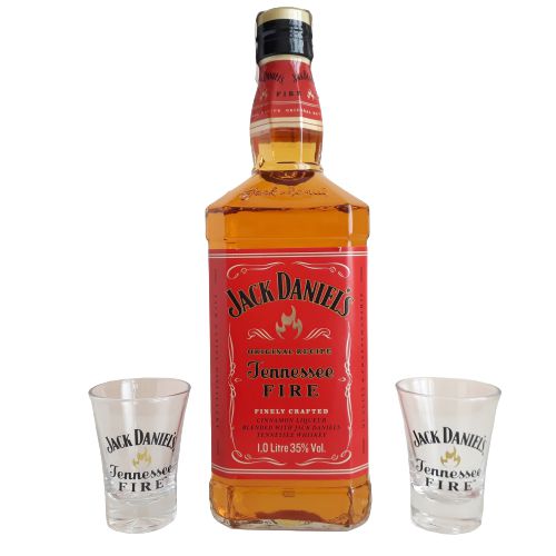 Whisky Jack Daniels Fire + 2 Copos Shot