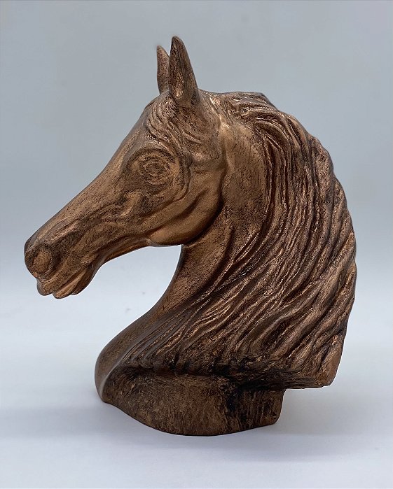 CABEÇA CAVALO MARMORE COBRE 20 X18 CM