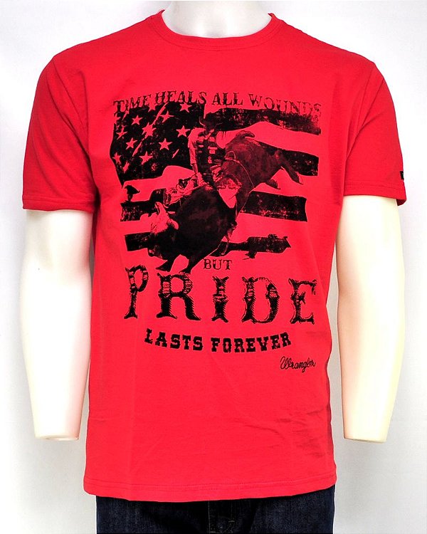 camiseta masculina original west vermelha wrangler 507.36.52.40