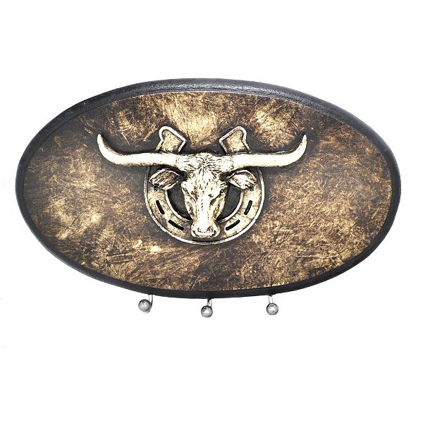 Porta Chaves Oval Long Horn 3 Pinos - 2922