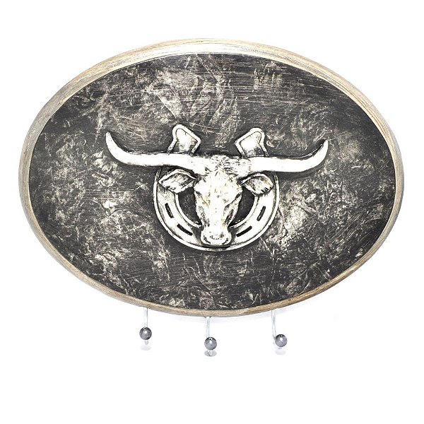 Porta Chaves Oval Long Horn 3 Pinos - 3433