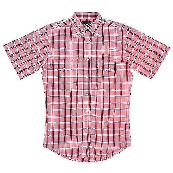 camisa xadrez wrinkle vermelha - wrangler 41x283p3