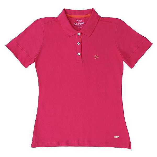 polo basic rosa feminina wrangler - 7265595l2