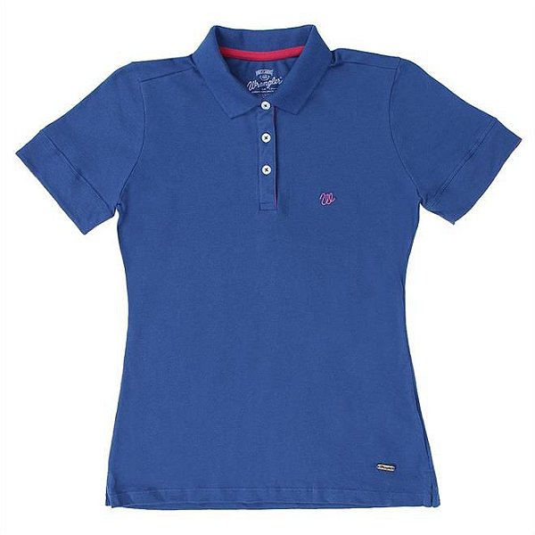 polo basic azul turqueza feminina wrangler - 7265595c9