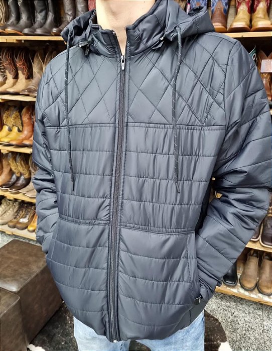 JAQUETA PUFFER RIGHSSON MATELASSE MICROFIBRA PRETO 5646