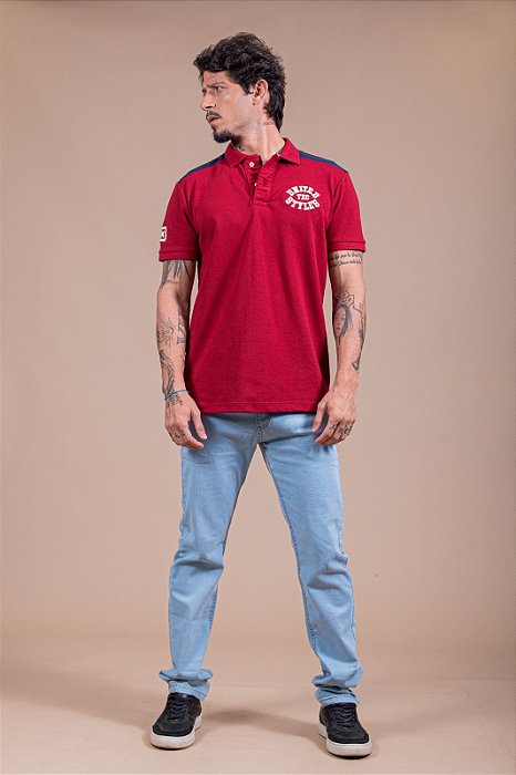 POLO TXC CLASSIC ML BORDADO VERMELHO 6722