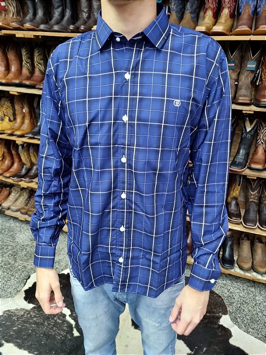 CAMISA DI HOFFMAN M/L 23413 AZUL MARINHO