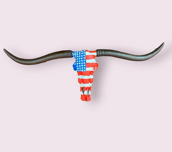 CABEÇA DE LONGHORN RESINA PARA DECORAÇÃO USA